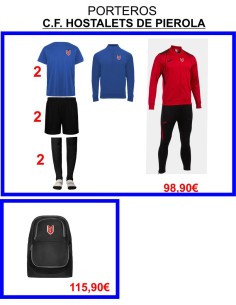 Pack PORTERO C F  HOSTALETS DE PIEROLA opcion B
